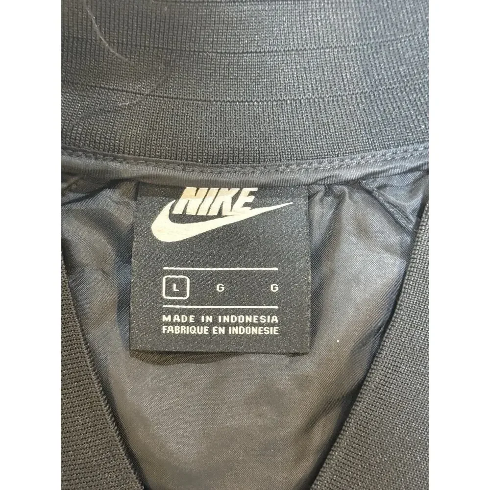 NIKE DOUBLE SWOOSH QUILTED JACKET BLACK SZ LARGE EUC